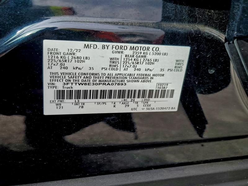 FORD MAVERICK 2023 VIN 3FTTW8E30PRA07893