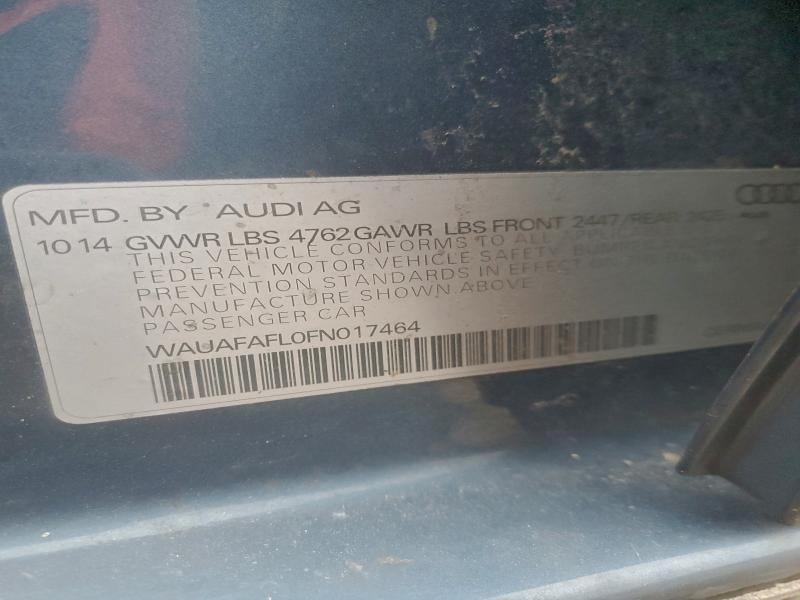 AUDI A4 2015 VIN WAUAFAFL0FN017464