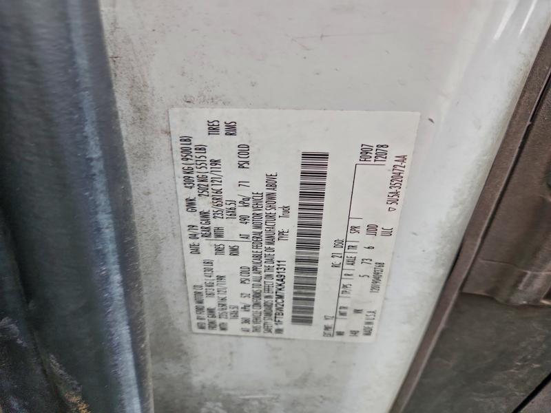 FORD TRANSIT 2019 VIN 1FTBW2CM7KKA91311