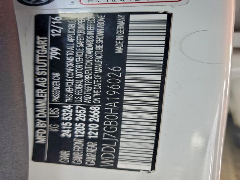 MERCEDES-BENZ CLS-CLASS 2017 VIN WDDLJ7GB0HA196026