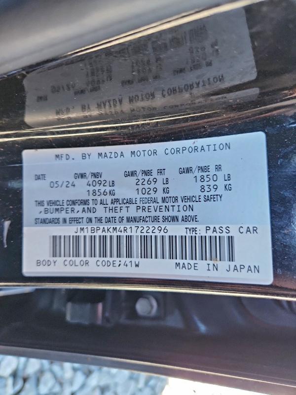 MAZDA 3 SELECT S 2024 VIN JM1BPAKM4R1722296