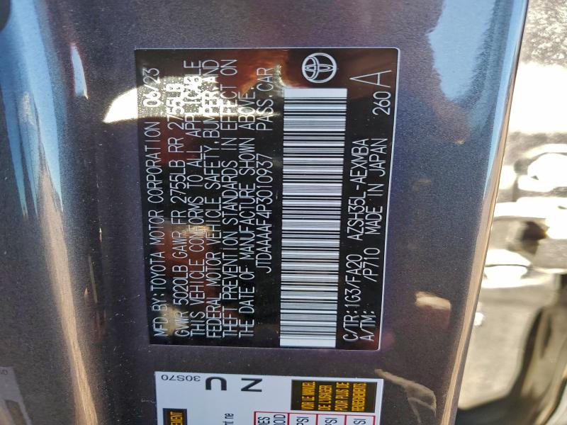 TOYOTA CROWN XLE 2023 VIN JTDAAAAF4P3010937