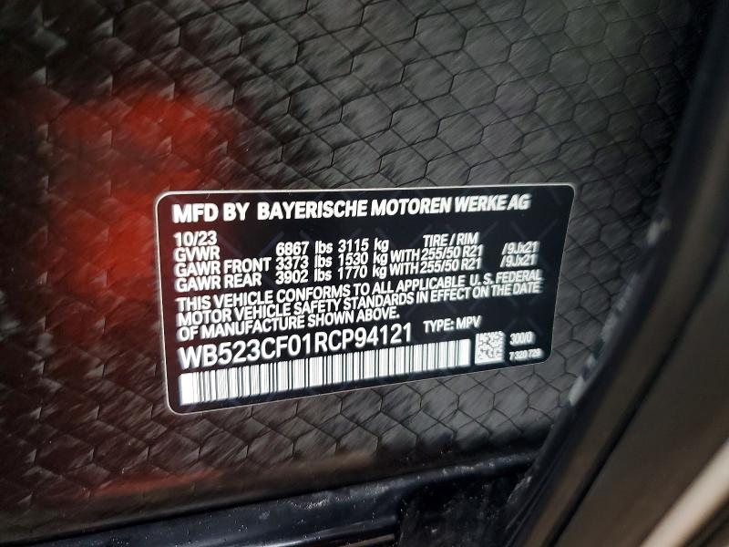 BMW IX XDRIVE5 2024 VIN WB523CF01RCP94121