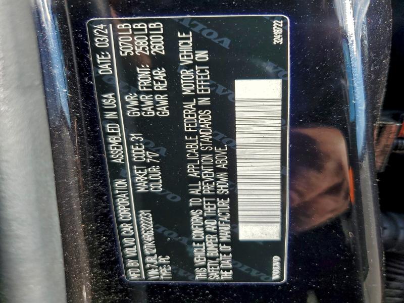 VOLVO S60 CORE 2024 VIN 7JRL12TK4RG322231