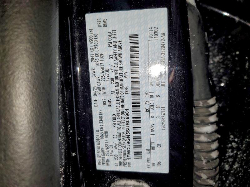FORD ESCAPE ACT 2025 VIN 1FMCU9GN5SUB06961
