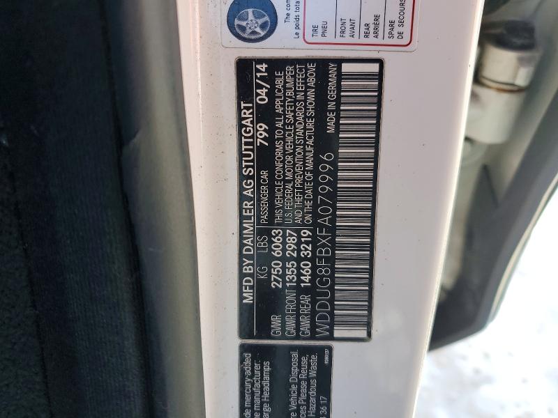 MERCEDES-BENZ S-CLASS 2015 VIN WDDUG8FBXFA079996