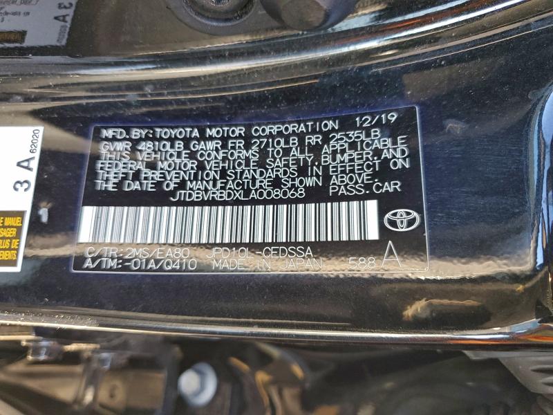 TOYOTA MIRAI 2020 VIN JTDBVRBDXLA008068