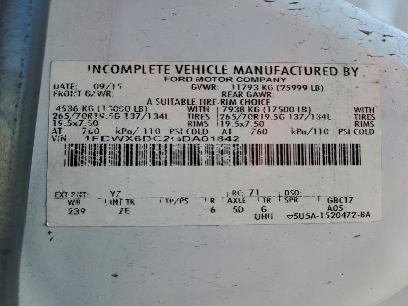 FORD F650 2016 VIN 1FDWX6DC2GDA01842