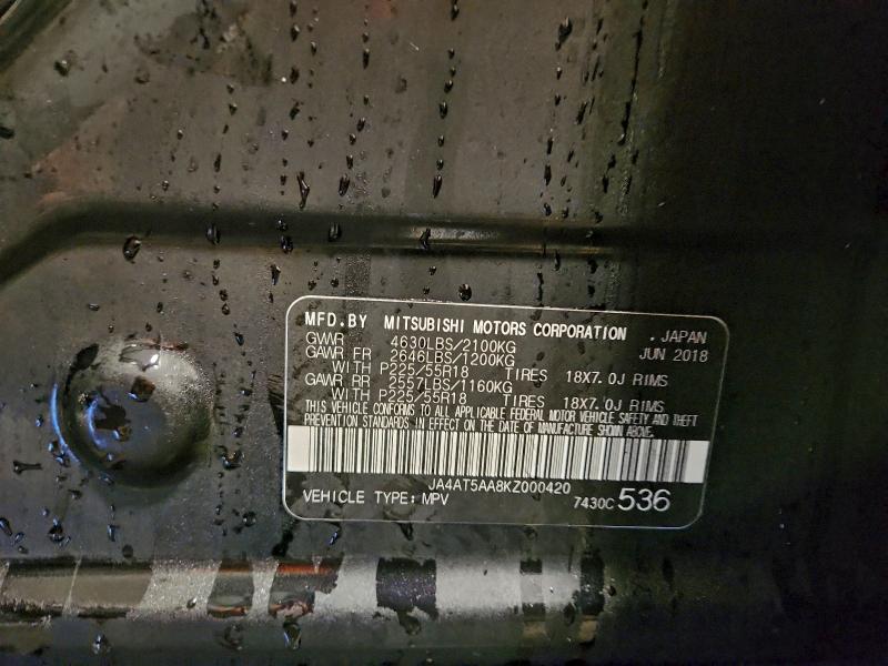 MITSUBISHI ECLIPSE 2019 VIN JA4AT5AA8KZ000420