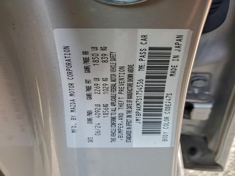 MAZDA 3 SELECT S 2025 VIN JM1BPAKM7S1754536