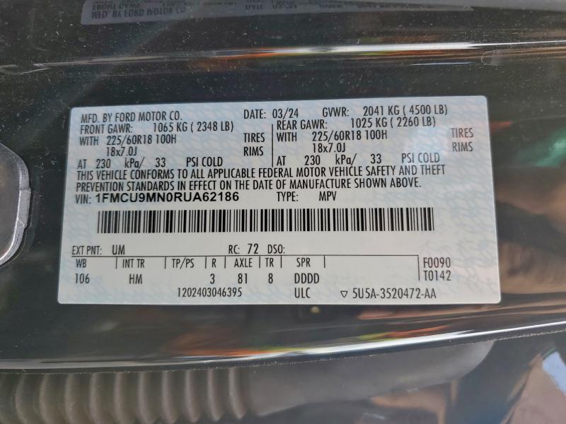 FORD ESCAPE ST 2024 VIN 1FMCU9MN0RUA62186