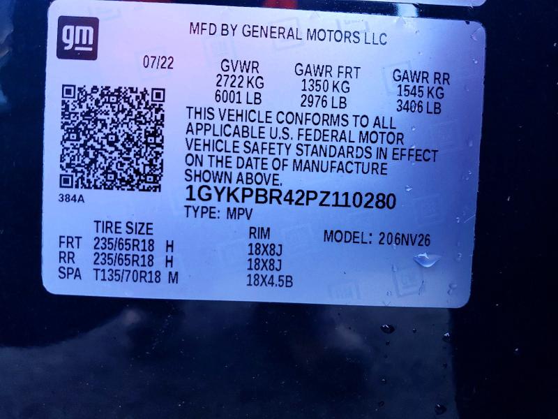 CADILLAC XT6 2023 VIN 1GYKPBR42PZ110280