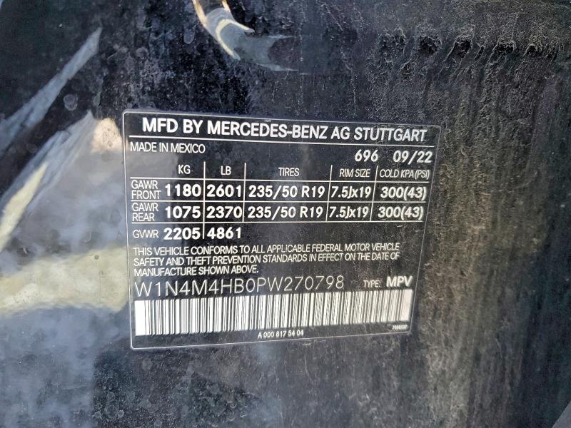 MERCEDES-BENZ GLB-CLASS 2023 VIN W1N4M4HB0PW270798