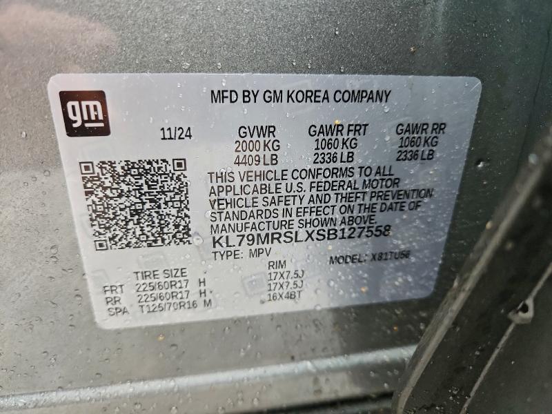 CHEVROLET TRAILBLZR 2025 VIN KL79MRSLXSB127558