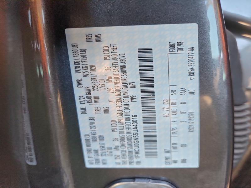 FORD ESCAPE ACT 2025 VIN 1FMCU0GN5SUA43016