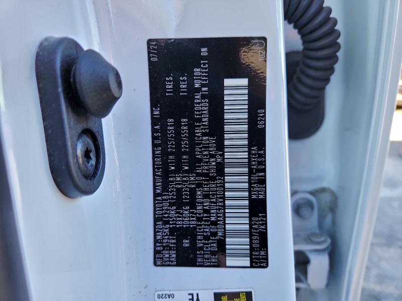 TOYOTA COROLLA CR 2024 VIN 7MUDAAAG7RV100192