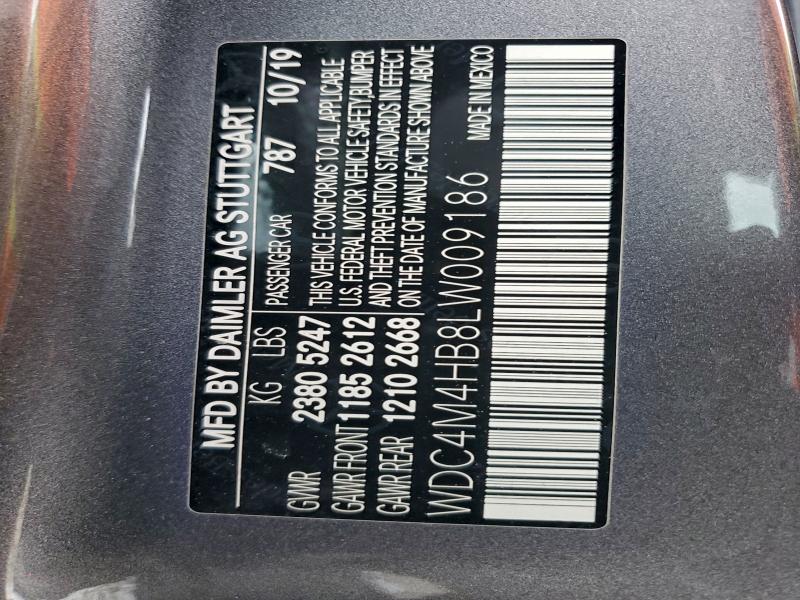 MERCEDES-BENZ GLB-CLASS 2020 VIN WDC4M4HB8LW009186