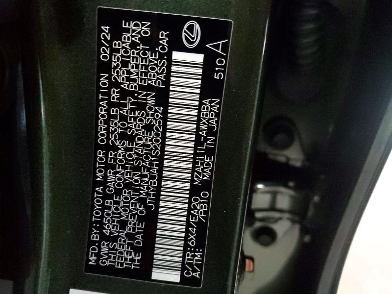 LEXUS UX 300H BA 2025 VIN JTHYBJAH1S2002594