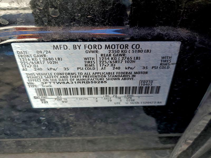 FORD MAVERICK 2024 VIN 3FTTW8A31RRB59285