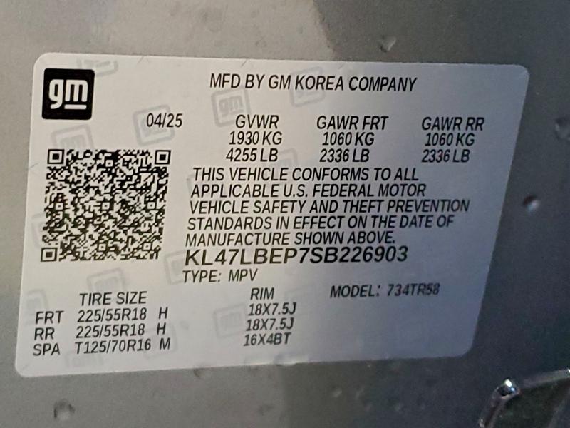 BUICK ENVISTA SP 2025 VIN KL47LBEP7SB226903