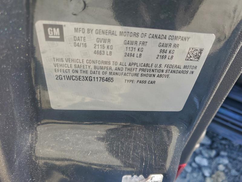 CHEVROLET IMPALA 2016 VIN 2G1WC5E3XG1176465