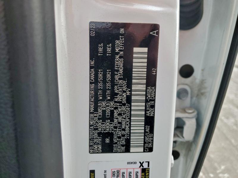 LEXUS RX 350H BA 2023 VIN 2T2BBMCA3PC005817