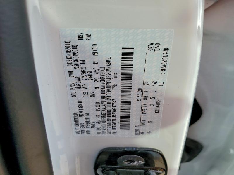 FORD F150 LIGHT 2025 VIN 1FT6W3LU5SWG17547