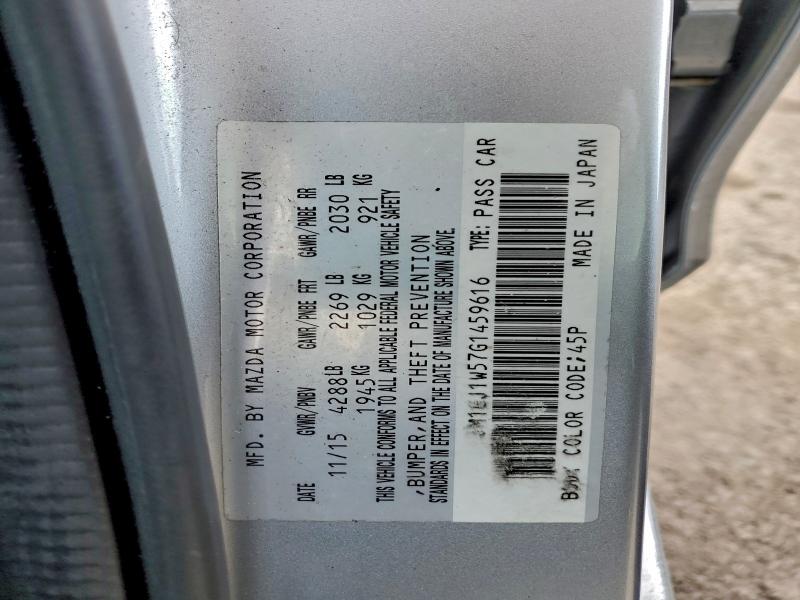 MAZDA 6 2016 VIN JM1GJ1W57G1459616