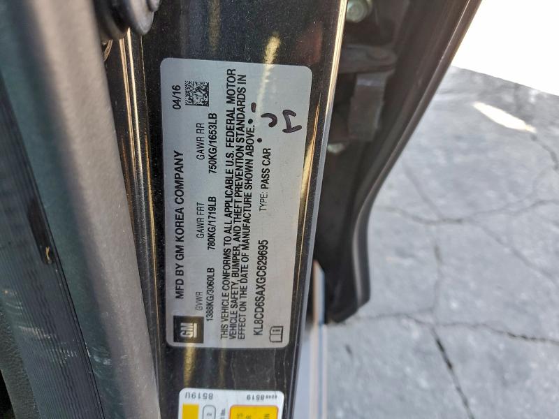 CHEVROLET SPARK 2016 VIN KL8CD6SAXGC629695