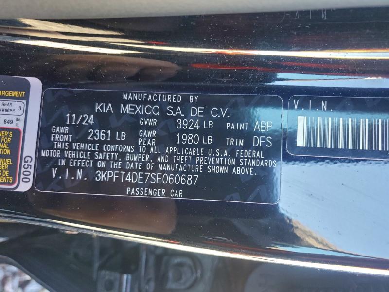 KIA K4 LX 2025 VIN 3KPFT4DE7SE060687