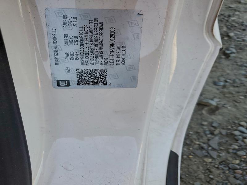 CHEVROLET CAMARO LT1 2022 VIN 1G1FF1R79N0129109