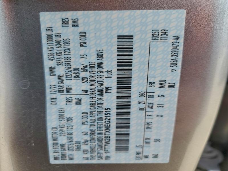 FORD F250 2022 VIN 1FT7W2BTXNEG21515