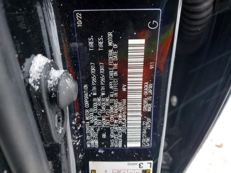 TOYOTA 4RUNNER 40 2023 VIN JTEUU5JR4P6107944