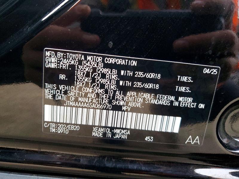 TOYOTA BZ4X XLE 2025 VIN JTMAAAAA6SA066970