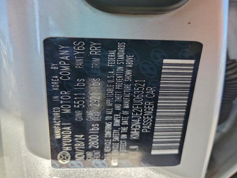 HYUNDAI GENESIS 2015 VIN KMHGN4JE2FU063521