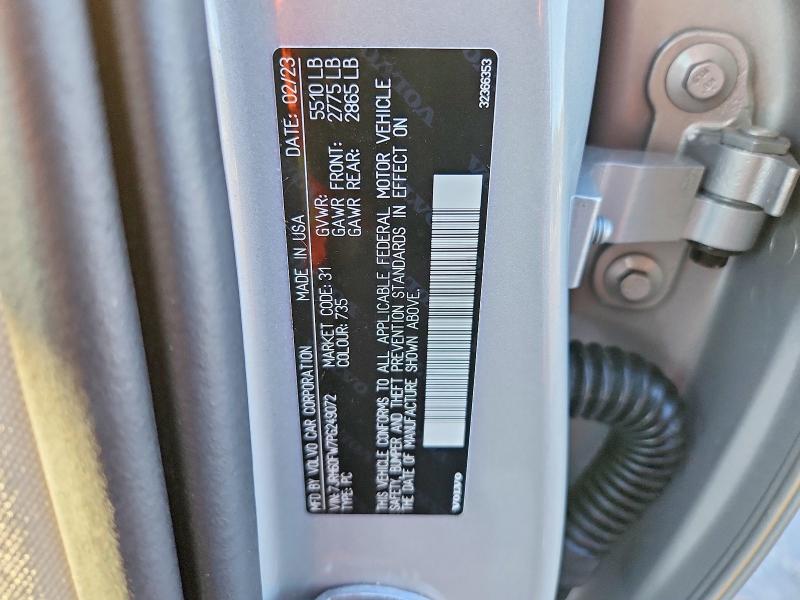 VOLVO S60 PLUS 2023 VIN 7JRH60FW7PG249072