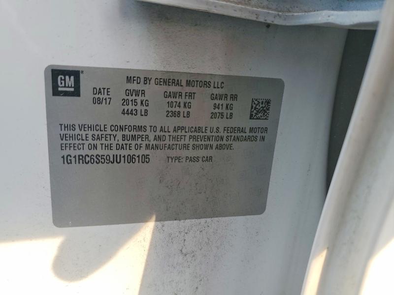 CHEVROLET VOLT 2018 VIN 1G1RC6S59JU106105