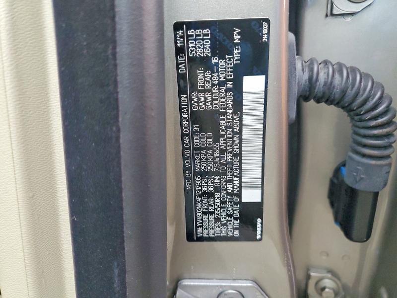 VOLVO XC70 2015 VIN YV4902NK4F1217905