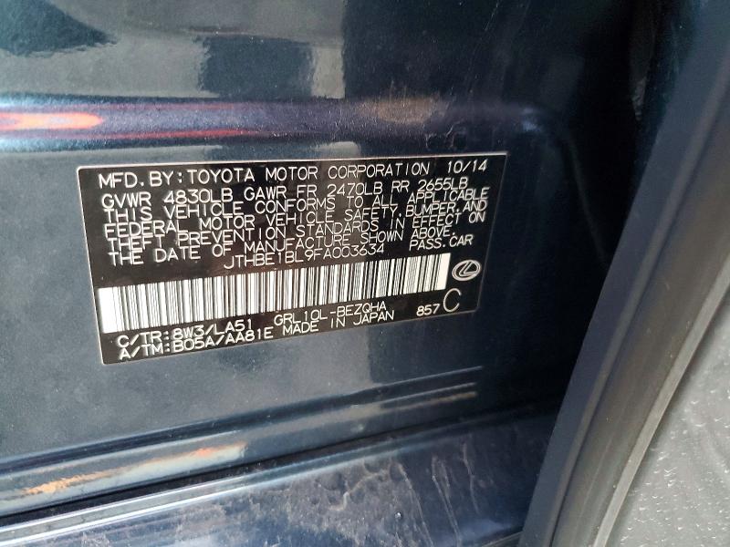 LEXUS GS350 2015 VIN JTHBE1BL9FA003634