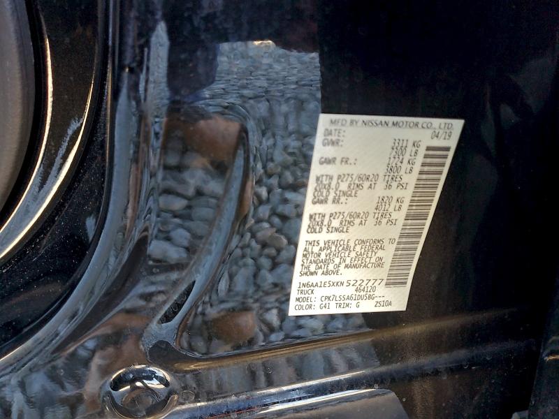 NISSAN TITAN 2019 VIN 1N6AA1E5XKN522777