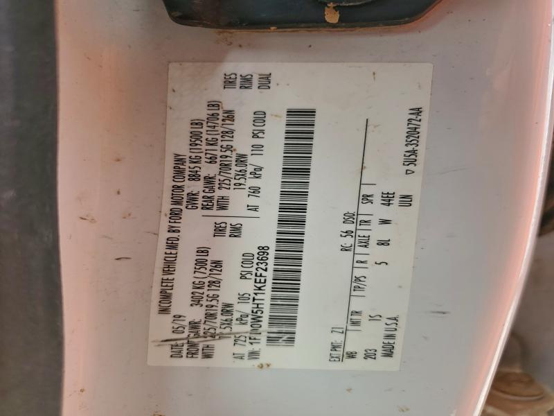 FORD F550 2019 VIN 1FD0W5HT1KEF23698