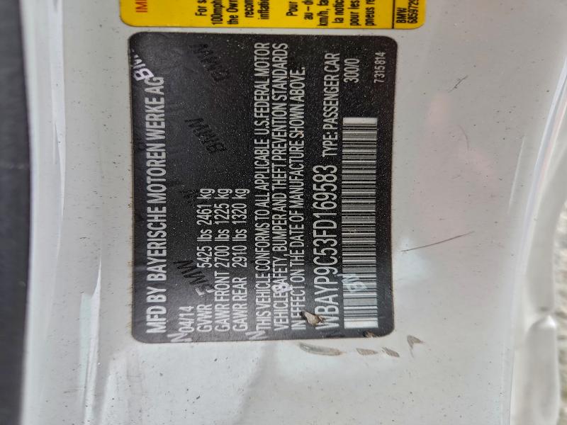 BMW 6 SERIES 2015 VIN WBAYP9C53FD169583