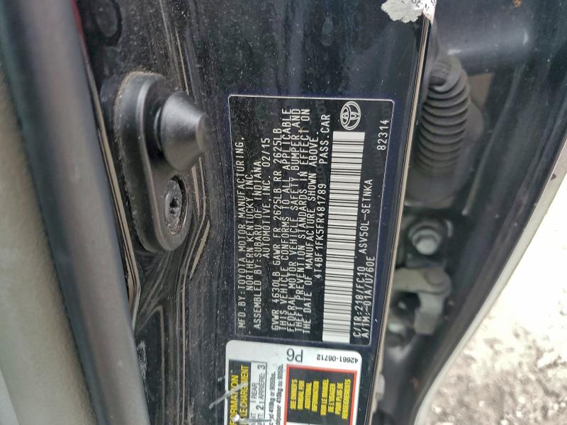 TOYOTA CAMRY 2015 VIN 4T4BF1FK5FR481789