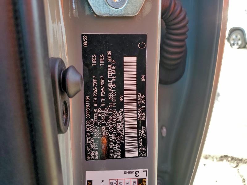 TOYOTA 4RUNNER SE 2023 VIN JTEPU5JR4P6095274