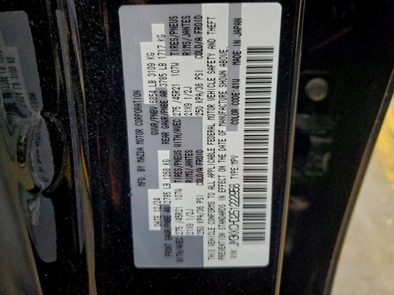 MAZDA CX-90 2025 VIN JM3KKCHD2S1222958