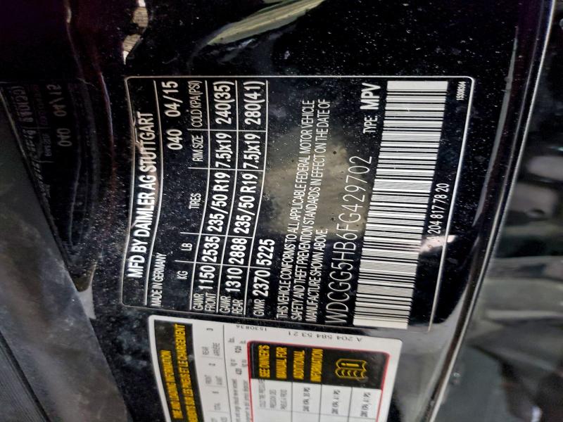 MERCEDES-BENZ GLK-CLASS 2015 VIN WDCGG5HB6FG429702