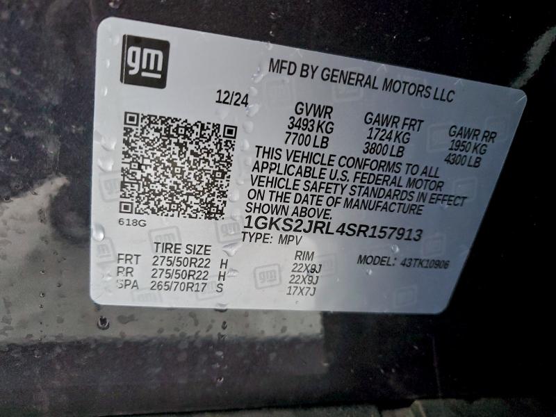 GMC YUKON 2025 VIN 1GKS2JRL4SR157913