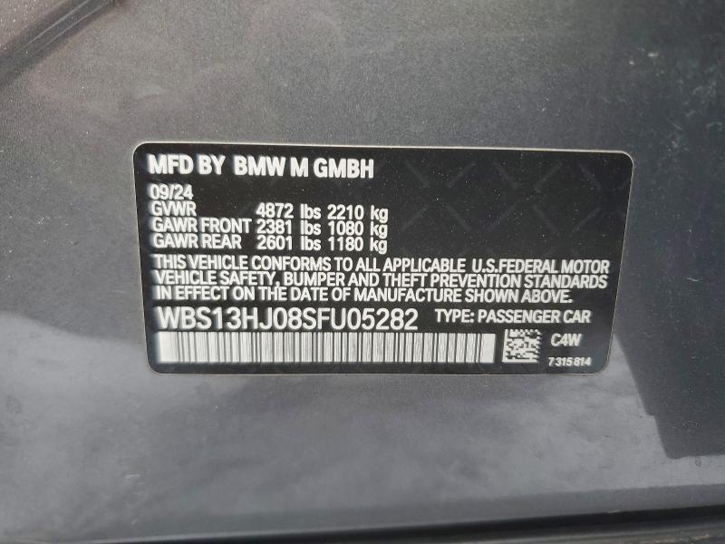 BMW M3 2025 VIN WBS13HJ08SFU05282