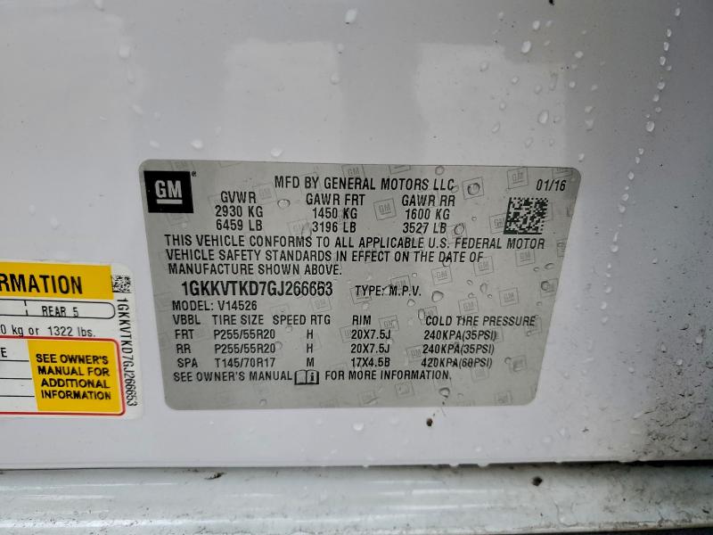 GMC ACADIA DEN 2016 VIN 1GKKVTKD7GJ266653