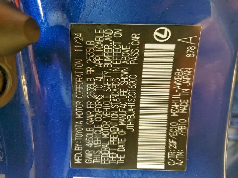 LEXUS UX 300H BA 2025 VIN JTHYBJAH1S2018200